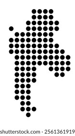 Symbol Map of the City M. Chorzow (Poland) showing the city with a pattern of just a few black dots