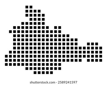 Symbol Map of the City M. Dabrowa Gornicza (Poland) showing the city with a pattern of just a few black squares