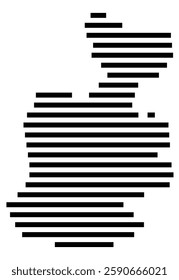 Symbol Map of the City M. Elblag (Poland) showing the city with a few black horizontal lines