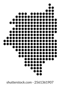 Symbol Map of the City M. Gdynia (Poland) showing the city with a pattern of just a few black dots