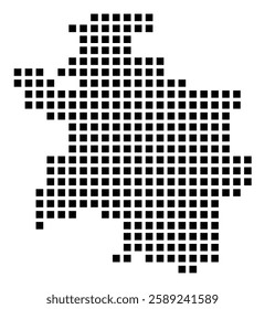 Symbol Map of the City M. Gliwice (Poland) showing the city with a pattern of just a few black squares