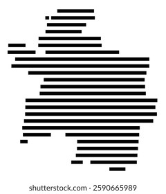 Symbol Map of the City M. Gliwice (Poland) showing the city with a few black horizontal lines