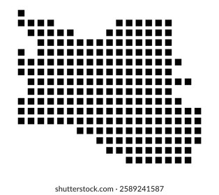 Symbol Map of the City M. Gorzow Wielkopolski (Poland) showing the city with a pattern of just a few black squares