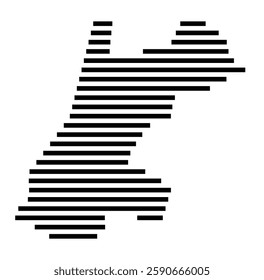 Symbol Map of the City M. Grudziadz (Poland) showing the city with a few black horizontal lines