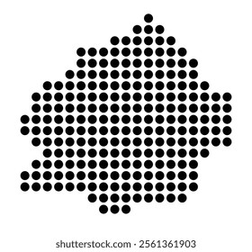 Symbol Map of the City M. Kalisz (Poland) showing the city with a pattern of just a few black dots