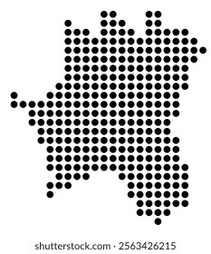 Symbol Map of the City M. Katowice (Poland) showing the city with a pattern of just a few black dots