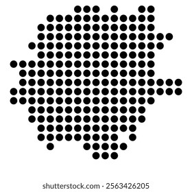 Symbol Map of the City M. Kielce (Poland) showing the city with a pattern of just a few black dots