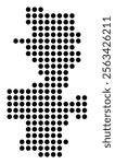 Symbol Map of the City M. Konin (Poland) showing the city with a pattern of just a few black dots