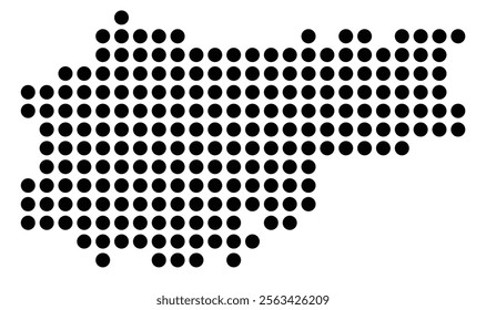 Symbol Map of the City M. Krakow (Poland) showing the city with a pattern of just a few black dots