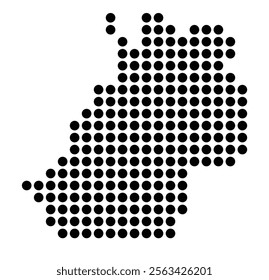 Symbol Map of the City M. Legnica (Poland) showing the city with a pattern of just a few black dots