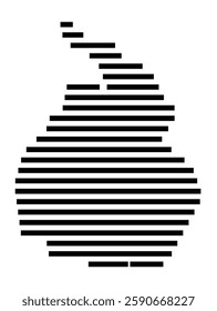 Symbol Map of the City M. Lomza (Poland) showing the city with a few black horizontal lines