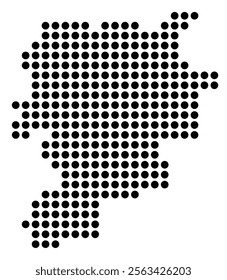 Symbol Map of the City M. Lublin (Poland) showing the city with a pattern of just a few black dots