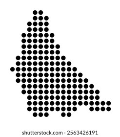 Symbol Map of the City M. Myslowice (Poland) showing the city with a pattern of just a few black dots