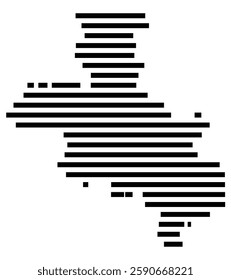 Symbol Map of the City M. Opole (Poland) showing the city with a few black horizontal lines