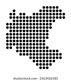 Symbol Map of the City M. Ostroleka (Poland) showing the city with a pattern of just a few black dots