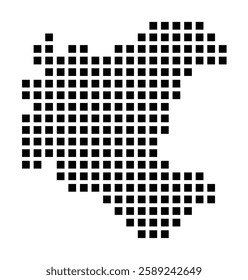Symbol Map of the City M. Ostroleka (Poland) showing the city with a pattern of just a few black squares
