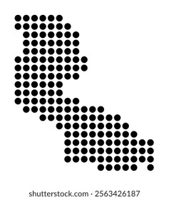 Symbol Map of the City M. Piekary Slaskie (Poland) showing the city with a pattern of just a few black dots