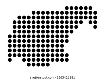 Symbol Map of the City M. Piotrkow Trybunalski (Poland) showing the city with a pattern of just a few black dots