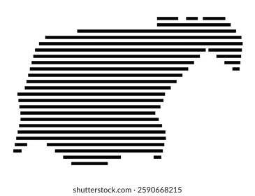 Symbol Map of the City M. Piotrkow Trybunalski (Poland) showing the city with a few black horizontal lines