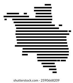 Symbol Map of the City M. Poznan (Poland) showing the city with a few black horizontal lines