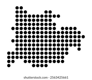 Symbol Map of the City M. Przemysl (Poland) showing the city with a pattern of just a few black dots