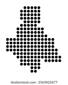 Symbol Map of the City M. Ruda Slaska (Poland) showing the city with a pattern of just a few black dots