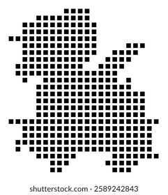 Symbol Map of the City M. Rybnik (Poland) showing the city with a pattern of just a few black squares