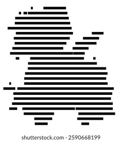 Symbol Map of the City M. Rybnik (Poland) showing the city with a few black horizontal lines