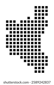 Symbol Map of the City M. Siemianowice Slaskie (Poland) showing the city with a pattern of just a few black squares