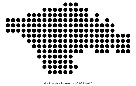 Symbol Map of the City M. Sosnowiec (Poland) showing the city with a pattern of just a few black dots