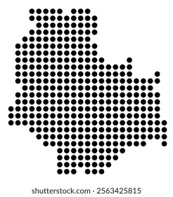 Symbol Map of the City M. St. Warszawa (Poland) showing the city with a pattern of just a few black dots