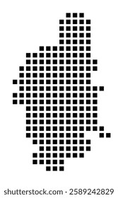 Symbol Map of the City M. Suwalki (Poland) showing the city with a pattern of just a few black squares