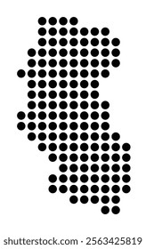 Symbol Map of the City M. Swietochlowice (Poland) showing the city with a pattern of just a few black dots