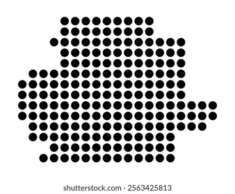 Symbol Map of the City M. Tarnow (Poland) showing the city with a pattern of just a few black dots