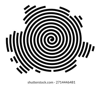 Symbol Map of the City M. Tarnow (Poland) showing the city with a black spiral line