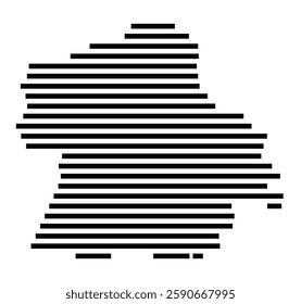 Symbol Map of the City M. Tychy (Poland) showing the city with a few black horizontal lines