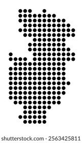 Symbol Map of the City M. Walbrzych (Poland) showing the city with a pattern of just a few black dots