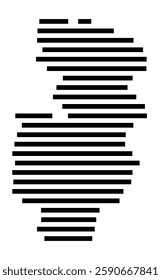 Symbol Map of the City M. Walbrzych (Poland) showing the city with a few black horizontal lines