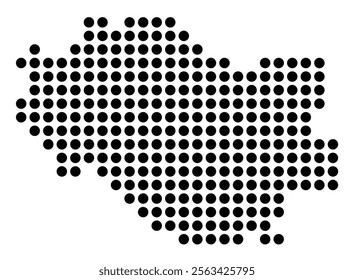 Symbol Map of the City M. Wroclaw (Poland) showing the city with a pattern of just a few black dots