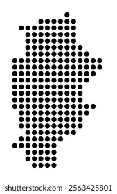 Symbol Map of the City M. Zabrze (Poland) showing the city with a pattern of just a few black dots