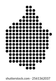 Symbol Map of the City Maastricht (Netherlands) showing the city with a pattern of just a few black dots