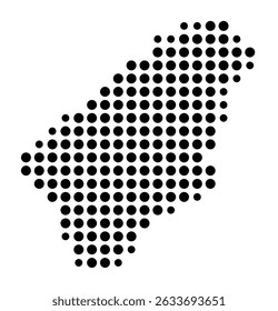 Symbol Map of the city Flörsheim am Main (Hessen, Germany) showing the city with a pattern of just a few black dots
