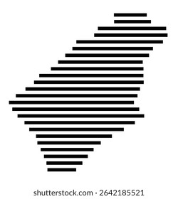 Symbol Map of the city Flörsheim am Main (Hessen, Germany) showing the area of the city with just a few black horizontal lines