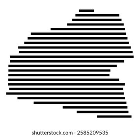 Symbol Map of the City Maintal (Germany) showing the city with just a few black horizontal lines