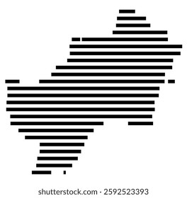 Symbol Map of the City Malaga (Spain) showing the city with a few black horizontal lines