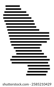 Symbol Map of the City Mannheim (Germany) showing the city with just a few black horizontal lines