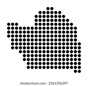 Symbol Map of the City Manresa (Spain) showing the city with a pattern of just a few black dots