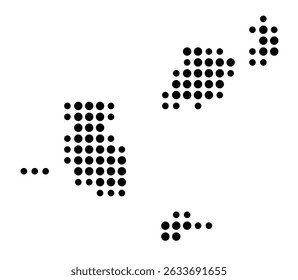 Symbol Map of the city Marbach am Neckar (Baden-Württemberg, Germany) showing the city with a pattern of just a few black dots