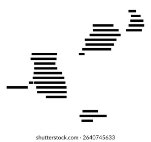 Symbol Map of the city Marbach am Neckar (Baden-Württemberg, Germany) showing the area of the city with just a few black horizontal lines