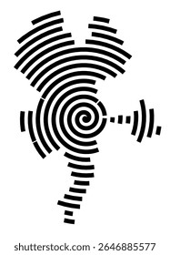 Symbol Map of the city Marienberg (Sachsen, Germany) showing the city with a black spiral line